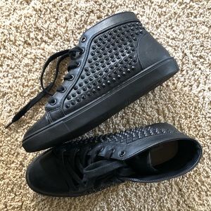 Steve Madden High Top Studded Sneakers Black